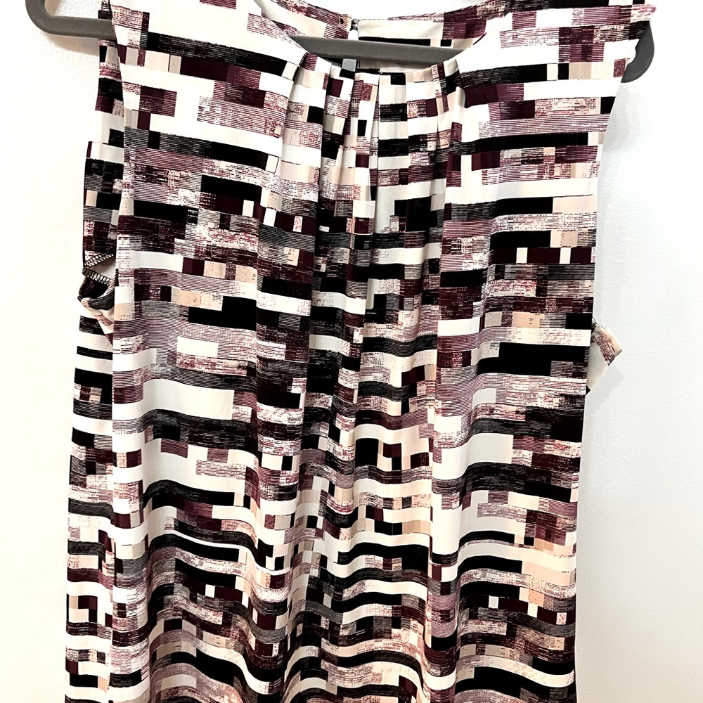Calvin Klein Sleeveless Patterned Dress Shirt, Size 1X